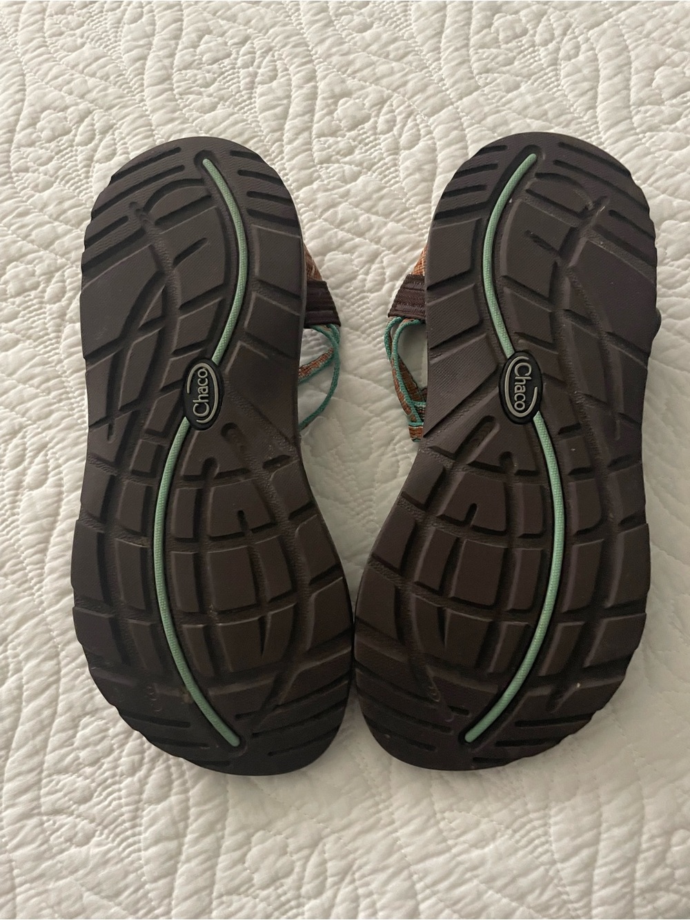 Chaco Womens Sandals Teal Brown Black Strappy Sport - Picture 2 of 3